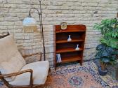 Vintažinė mid century deginto ąžuolo knygų lentyna - nuotraukos Nr. 29