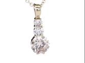14k pakabukas su grandinėle, 0,62 ct briliantai - nuotraukos Nr. 3