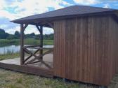 Moderni medinė sodo pavėsinė 4x5 m su terasa - nuotraukos Nr. 3