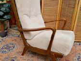 Vintažinis mid century bukmedžio masyvo fotelis - nuotraukos Nr. 3