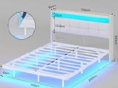 Lova 140x190 cm su LED, Usb/type-c - nuotraukos Nr. 2