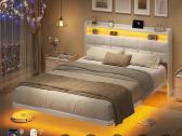 Lova 140x190 cm su LED, Usb/type-c - nuotraukos Nr. 4