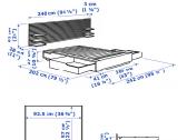 Medinis dvigulės lovos rėmas 160x200 su stalčiais - nuotraukos Nr. 3