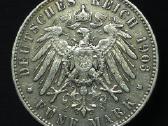 Sidabrinė moneta 5 markės 1903 m. Saksonija (E) - nuotraukos Nr. 7