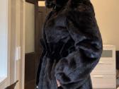 Imperia Furs audinės kailiniai su gobtuvu ir diržu - nuotraukos Nr. 5