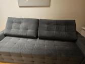 Mėlyna velvetinė dvigulė / viengulė sofa-lova. - nuotraukos Nr. 2