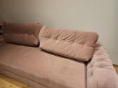 Šviesiai rožinė velvetinė sofa-lova. - nuotraukos Nr. 2