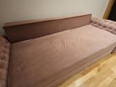 Šviesiai rožinė velvetinė sofa-lova. - nuotraukos Nr. 5