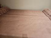 Šviesiai rožinė velvetinė sofa-lova. - nuotraukos Nr. 9