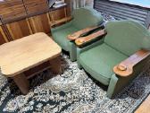 Vintažinis mid-century fotelis ir staliukas - nuotraukos Nr. 2
