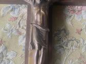 Įspūdingas vintažinis kryžius iš bronzos, medžio - nuotraukos Nr. 6
