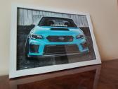 Rankų darbo Subaru Sti piešinys su rėmeliu (A4) - nuotraukos Nr. 2