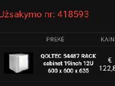 Qoltec 54487 Rack cabinet 19inch 12u; 89 € - nuotraukos Nr. 6