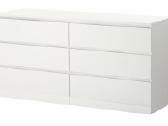 Balta Malm komoda iš Ikea su 6 stalčiais - nuotraukos Nr. 2