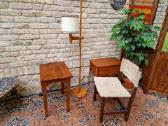 Vintažinis mid century ąžuolo masyvo staliukas - nuotraukos Nr. 16