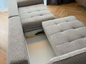 Graži, geros kokybės sofa lova su dviem pufais - nuotraukos Nr. 5