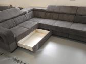 Nauja, kampinė sofa su lovos funkcija ir patalynės - nuotraukos Nr. 2