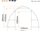 Tentinis angaras 84 m2 Zeltpro, 12 x7x 4.8 m - nuotraukos Nr. 11