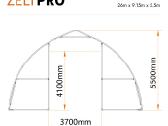Tentinis angaras 240 m2 Zeltpro, 26 x 9.5 x 5.5 m - nuotraukos Nr. 13