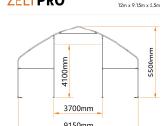 Tentinis angaras 110 m2 Zeltpro, 12 x 9.15 x 5.5 m - nuotraukos Nr. 11