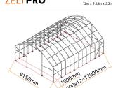 Tentinis angaras 110 m2 Zeltpro, 12 x 9.15 x 5.5 m - nuotraukos Nr. 12