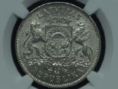2 latai 1925 m. Ngc Ms 62 Latvija sidabras - nuotraukos Nr. 3