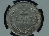 2 latai 1925 m. Ngc Ms 62 Latvija sidabras - nuotraukos Nr. 6