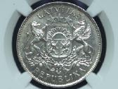 2 latai 1926 m. Ngc Ms 62 Latvija sidabras - nuotraukos Nr. 3