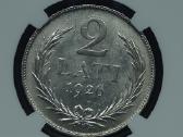 2 latai 1926 m. Ngc Ms 62 Latvija sidabras - nuotraukos Nr. 6