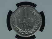 1 latas 1924 m. Ngc Ms 63 Latvija sidabras - nuotraukos Nr. 6