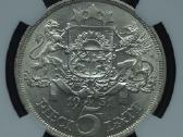 5 latai 1931 m. Ngc Ms 62 Latvija sidabras - nuotraukos Nr. 6
