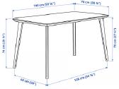 Lisabostalas, juoda/uosio lukštas, 140x78 cm - nuotraukos Nr. 2