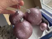 Rausvi blizgantys kalėdiniai žaisliukai 6 vnt. - nuotraukos Nr. 11