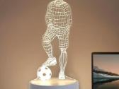 3D LED futbolininko lempa. Dekoracija - dovana - nuotraukos Nr. 2
