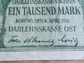 1918 Ost 1000 Mark Retas R134b žalias parašas - nuotraukos Nr. 3