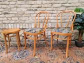 Vintažinės mid century Thonet st.kėdės ir taburetė - nuotraukos Nr. 26