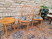Vintažinės mid century Thonet st.kėdės ir taburetė - nuotraukos Nr. 27