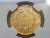 Prancūzija 20 frankų auksas Angelas 1877 - nuotraukos Nr. 4