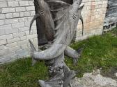 Išskirtinė rankų darbo medinė žuvų skulptūra - nuotraukos Nr. 3
