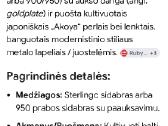 Vintage sidabro sagė,18k paauksavimu ir perlais - nuotraukos Nr. 12