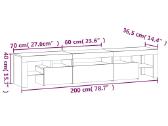 TV spintelė su LED apšvietimu vidaxl(3152813) - nuotraukos Nr. 4