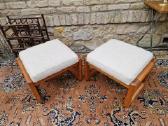 Vintažiniao mid century tikmedžio pufai - nuotraukos Nr. 5