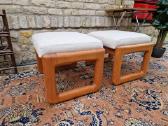 Vintažiniao mid century tikmedžio pufai - nuotraukos Nr. 6