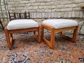 Vintažiniao mid century tikmedžio pufai - nuotraukos Nr. 8