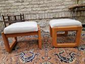 Vintažiniao mid century tikmedžio pufai - nuotraukos Nr. 10