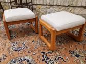 Vintažiniao mid century tikmedžio pufai - nuotraukos Nr. 24