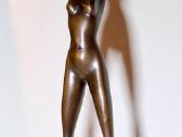 Moters bronzinė skulptūra su žalia patina, 36 cm - nuotraukos Nr. 3