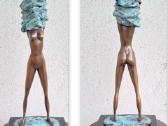 Moters bronzinė skulptūra su žalia patina, 36 cm - nuotraukos Nr. 2