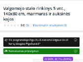 Valgomojo stalo rinkinys 4 vnt., 140x80 cm, - nuotraukos Nr. 5