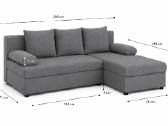 Kampine sofa su miegamaja funkcija - nuotraukos Nr. 3